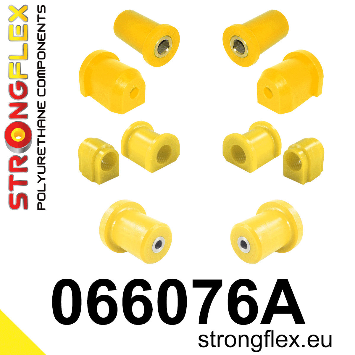 066076A Front suspension and ream beam bush kit SPORT Sport (Yellow) Fiat Uno MK1/MK2/Turbo (83-02)