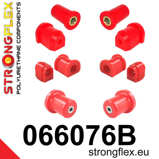 066076B Front suspension and ream beam bush kit Standard (Red) Fiat Uno MK1/MK2/Turbo (83-02)