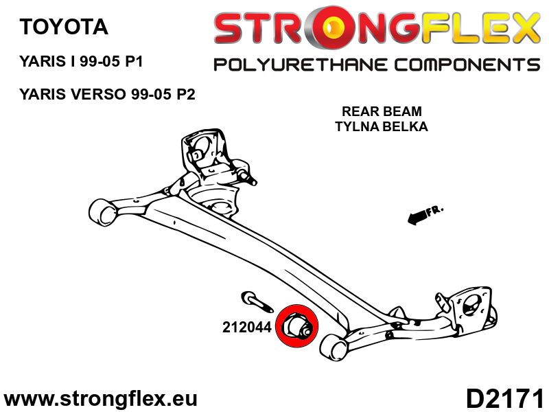 216283A Suspension bush kit front and rear SPORT Sport (Yellow) Toyota Yaris I (99-05) P1