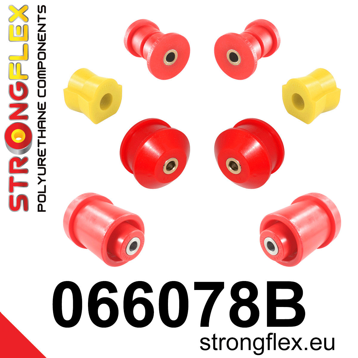 066078B Front suspension and ream beam bush kit Standard (Red) Citroën Nemo (08-17)