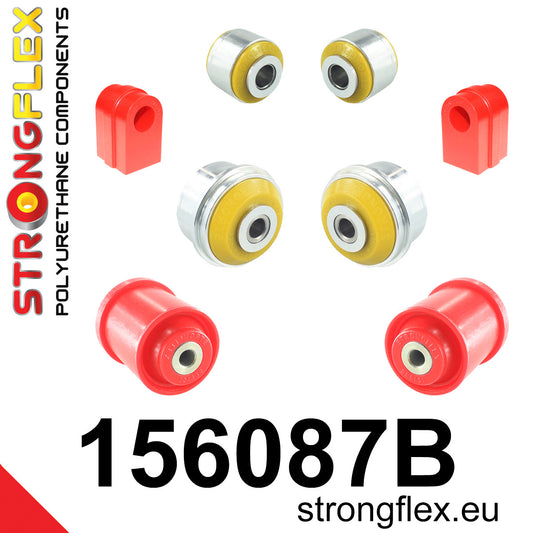 156087B Front suspension and ream beam bush kit Standard (Red) Renault Mégane III (09-17)