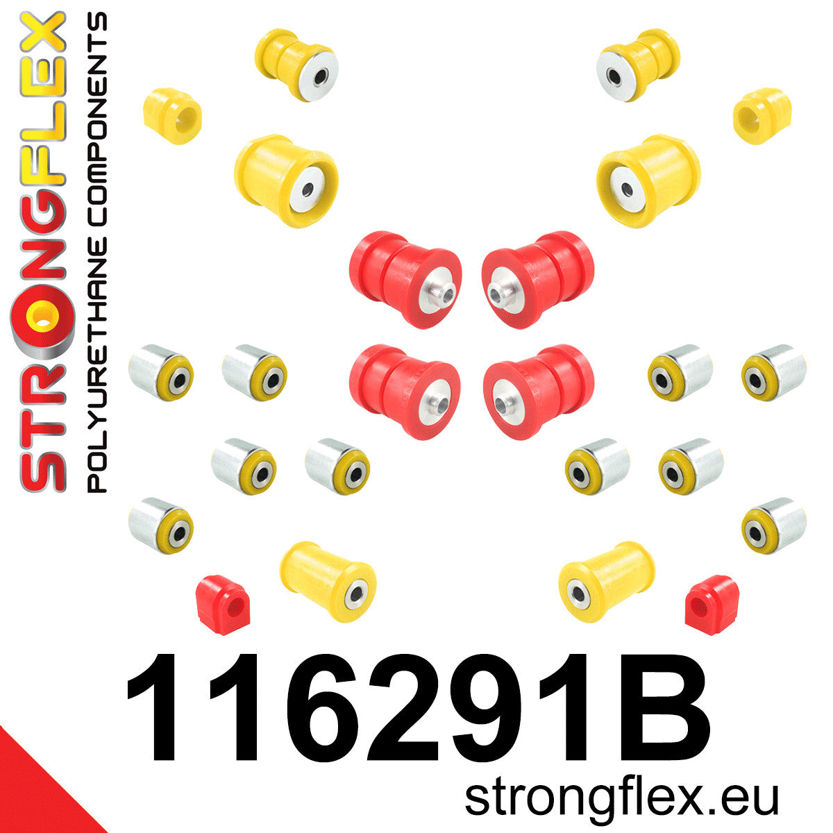 116291B Full suspension polyurethane bush kit Standard (Red) Mercedes Klasa A III (12-17) W176