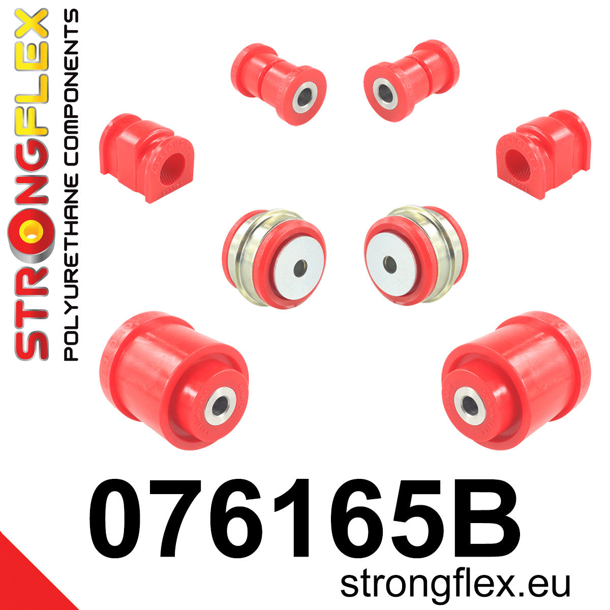076165B Front suspension and ream beam bush kit Standard (Red) Ford Fiesta MK7 / MK7 ST (08-17)