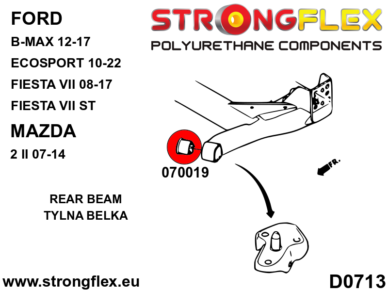 076166A Full suspension bush kit SPORT Sport (Yellow) Ford Fiesta MK7 / MK7 ST (08-17)