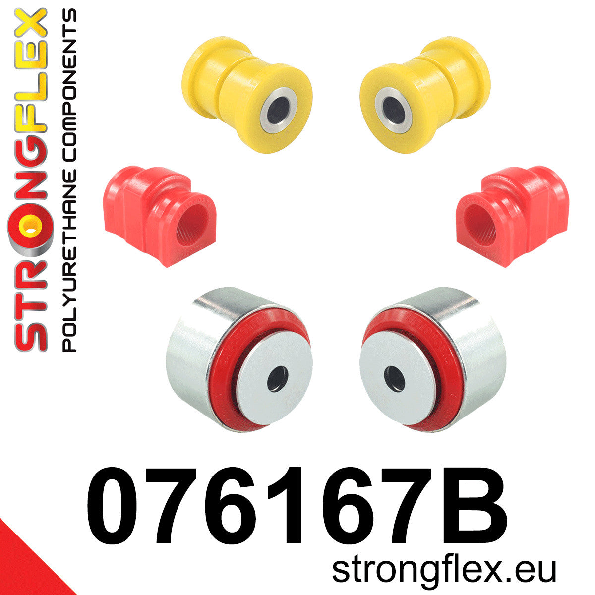 076167B Front suspension bush kit Standard (Red) Ford Fiesta MK8 / MK8 ST (17-)