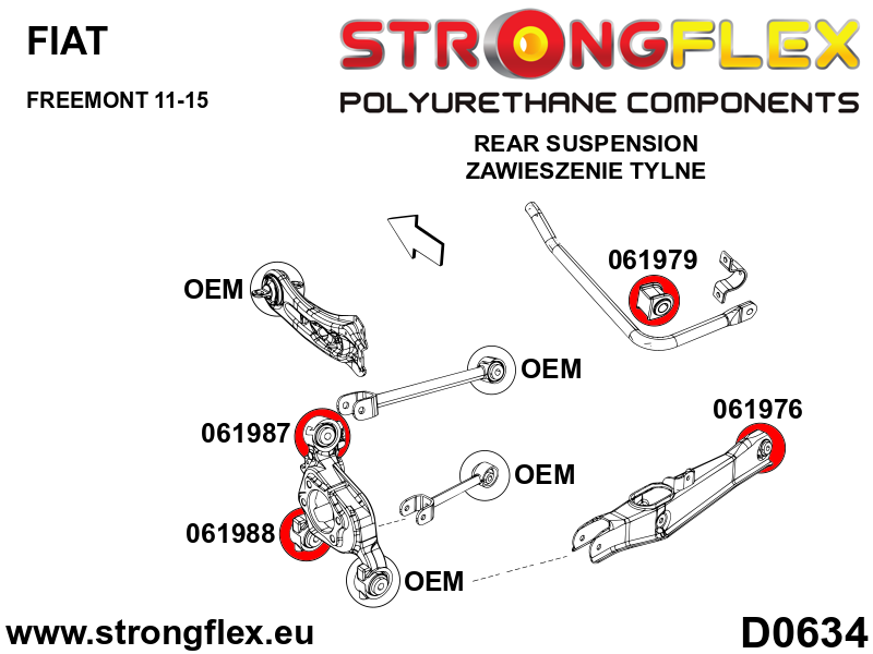 061976A Rear arm bush SPORT Sport (Yellow) Fiat Freemont (11-15)