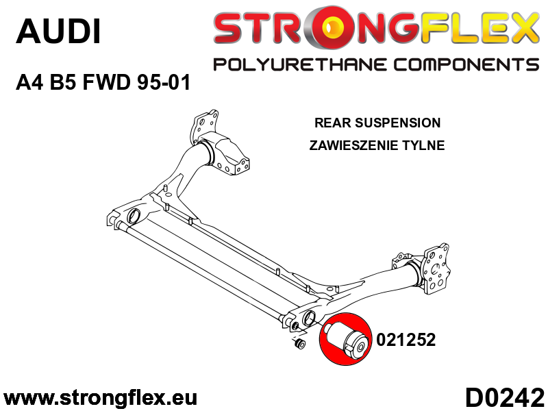 021252A Rear beam bush SPORT Sport (Yellow) Audi A4 / S4 / RS4 I (95-01) B5