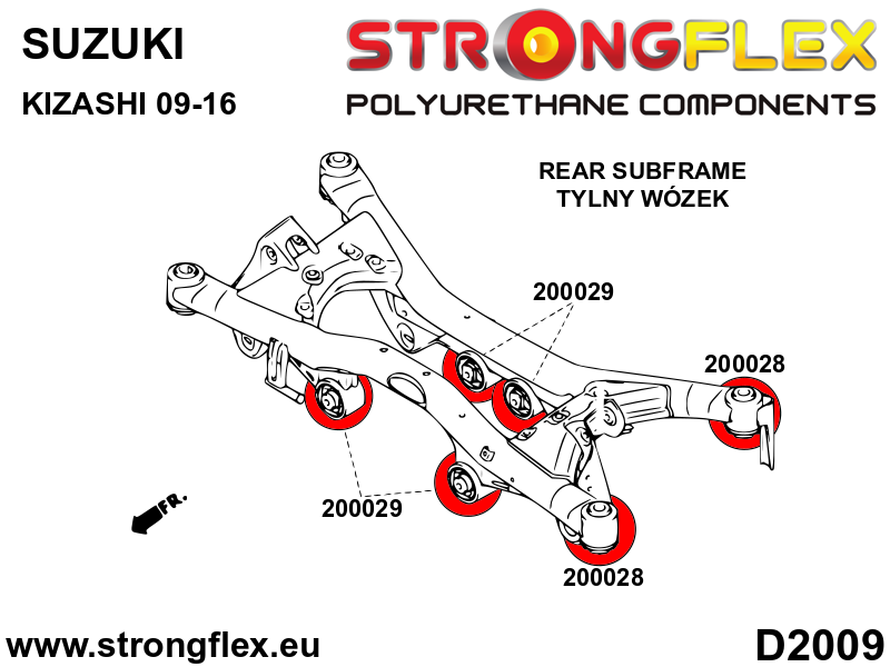 200029A Rear diff mount bush SPORT Sport (Yellow) Suzuki Kizashi (09-15) AWD