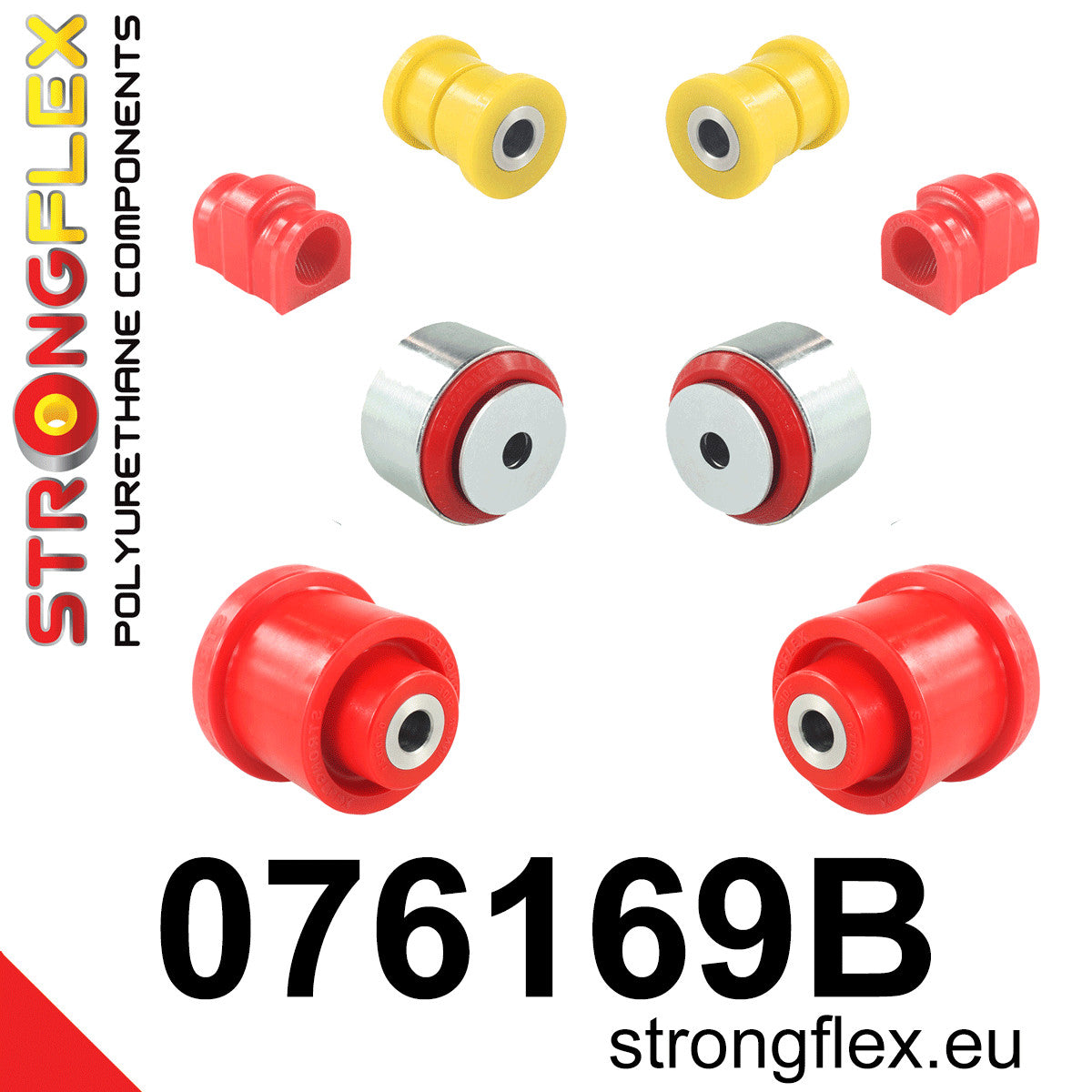 076169B Front suspension and ream beam bush kit Standard (Red) Ford Fiesta MK8 / MK8 ST (17-)