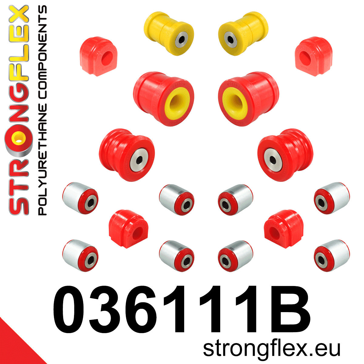 036111B Full suspension polyurethane bush kit Standard (Red) Mini F55/F56/F57 (13-)