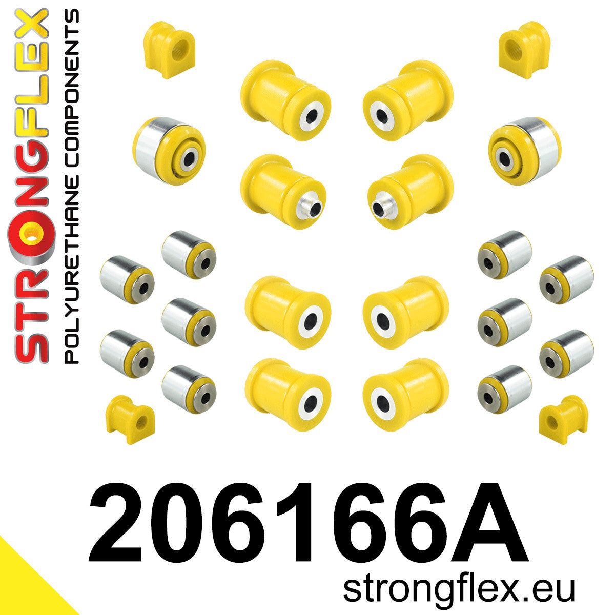 206166A Full suspension polyurethane bush kit SPORT Sport (Yellow) Suzuki Kizashi (09-15) FWD