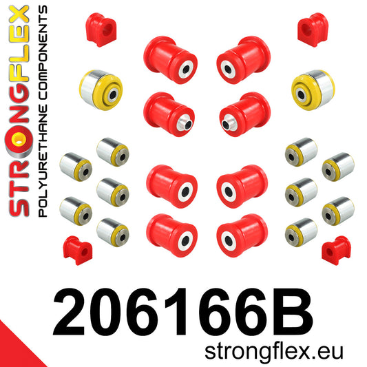 206166B Full suspension polyurethane bush kit Standard (Red) Suzuki Kizashi (09-15) FWD