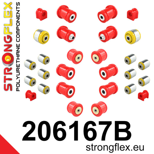 206167B Full suspension polyurethane bush kit Standard (Red) Suzuki Kizashi (09-15) AWD