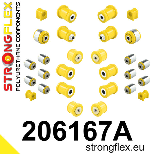 206167A Full suspension polyurethane bush kit SPORT Sport (Yellow) Suzuki Kizashi (09-15) AWD