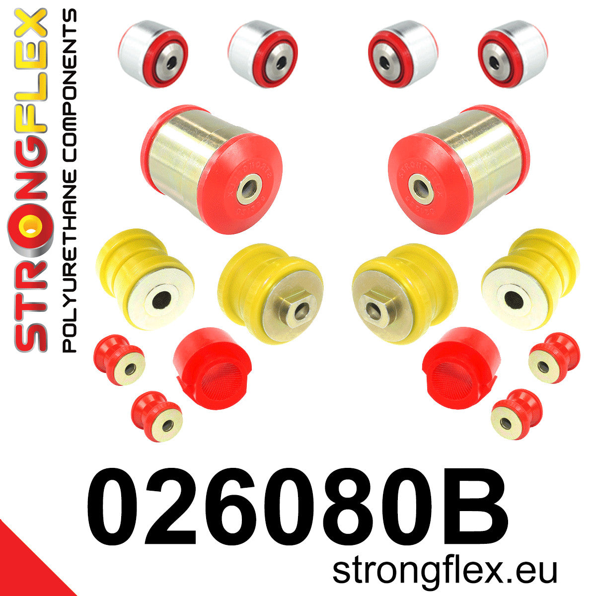 026080B Front suspension bush kit Standard (Red) Audi A6 / S6 / RS6 C5 (97-04)