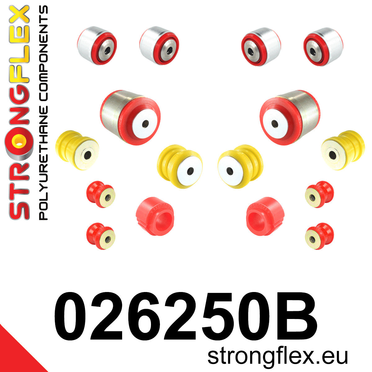 026250B Front suspension bush kit Standard (Red) Porsche Macan (13-)