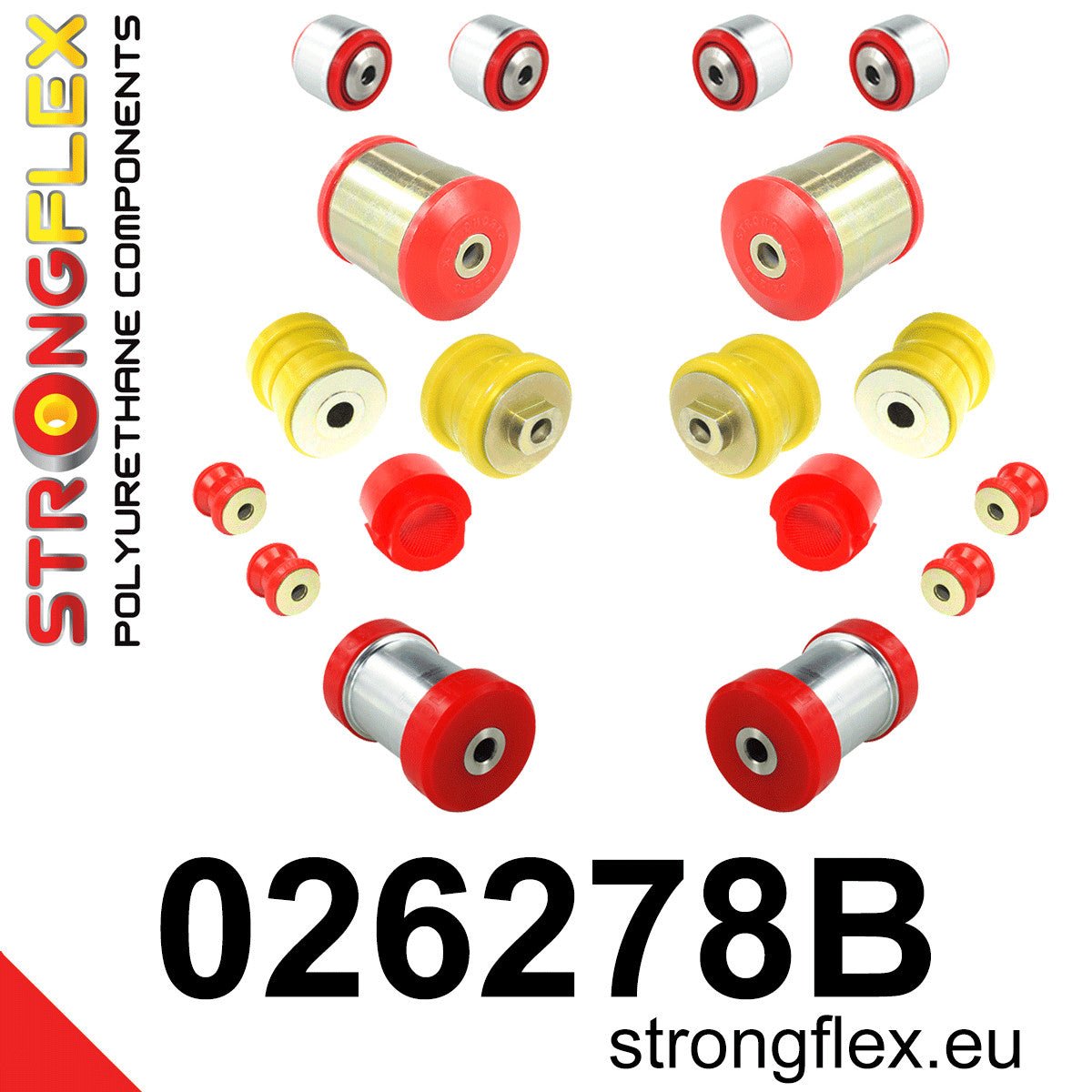 026278B Front suspension and ream beam bush kit Standard (Red) Audi A4 / S4 / RS4 I (95-01) B5