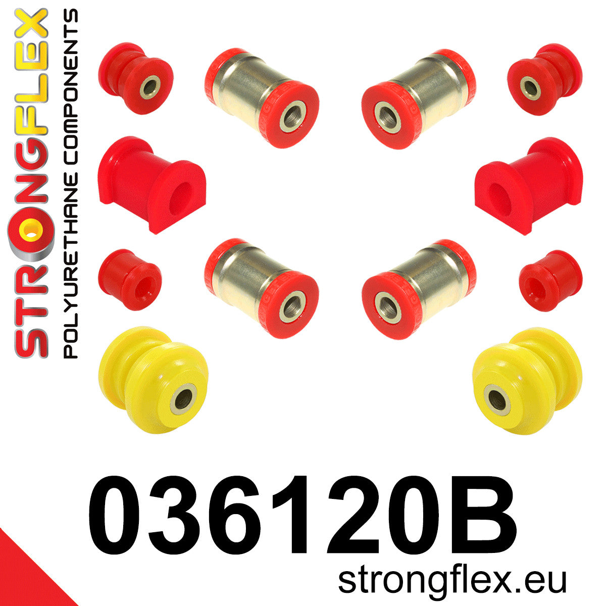 036120B Rear suspension bush kit Standard (Red) BMW Z1 (89-91) E30/Z