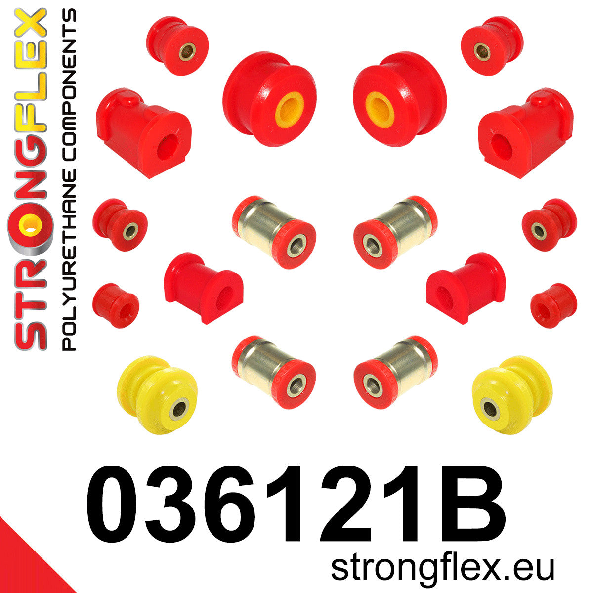 036121B Full suspension polyurethane bush kit Standard (Red) BMW Z1 (89-91) E30/Z