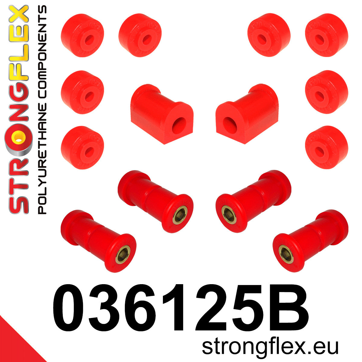 036125B Rear suspension bush kit Standard (Red) BMW Seria 7 I (77-86) E23