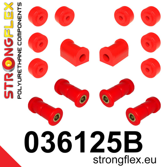 036125B Rear suspension bush kit Standard (Red) BMW Seria 7 I (77-86) E23