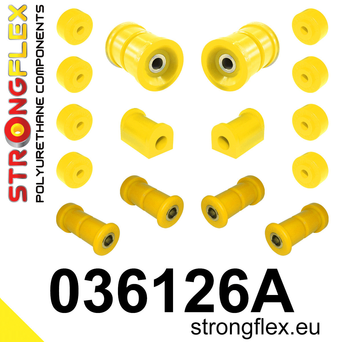 036126A Rear suspension bush kit SPORT Sport (Yellow) BMW Seria 6 I (76-89) E24