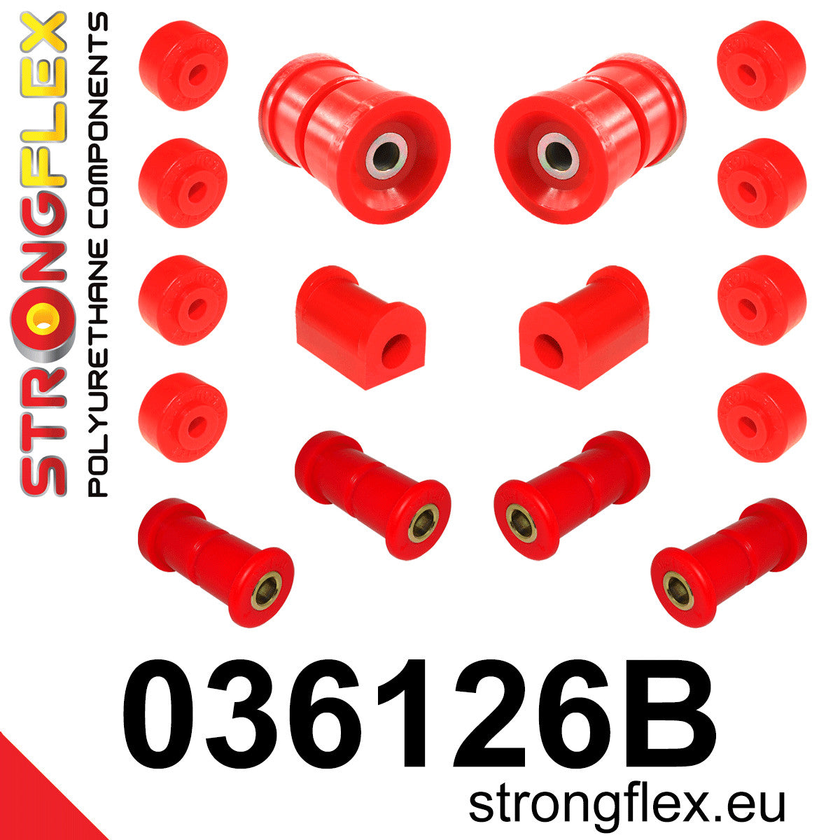 036126B Rear suspension bush kit Standard (Red) BMW Seria 6 I (76-89) E24
