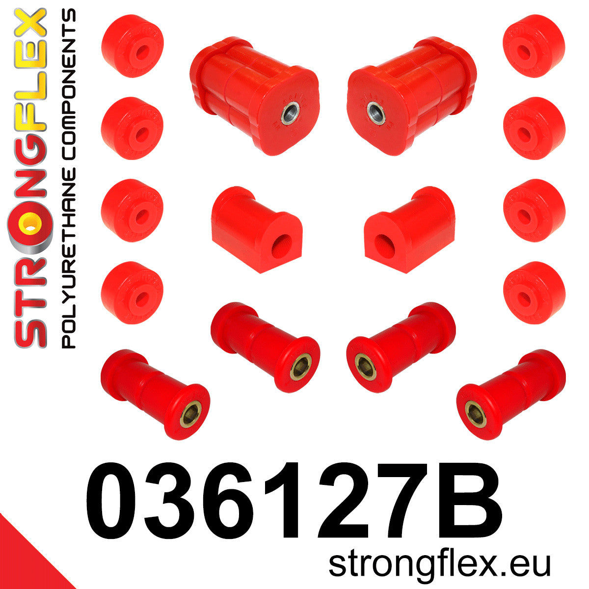 036127B Rear suspension bush kit Standard (Red) BMW Seria 3 I (75-82) E21