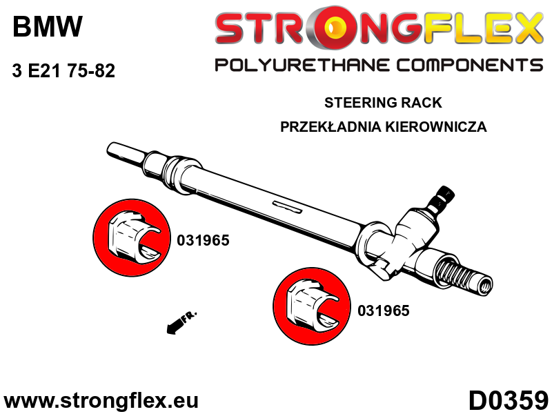 031965B Steering rack bush Standard (Red) BMW Seria 3 I (75-82) E21