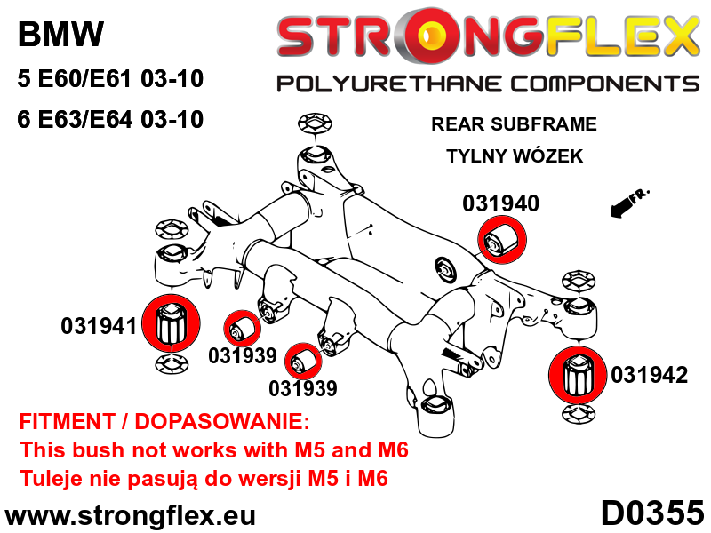031941A Rear subframe – front bush SPORT Sport (Yellow) BMW Seria 5 V (03-10) E60 / E61