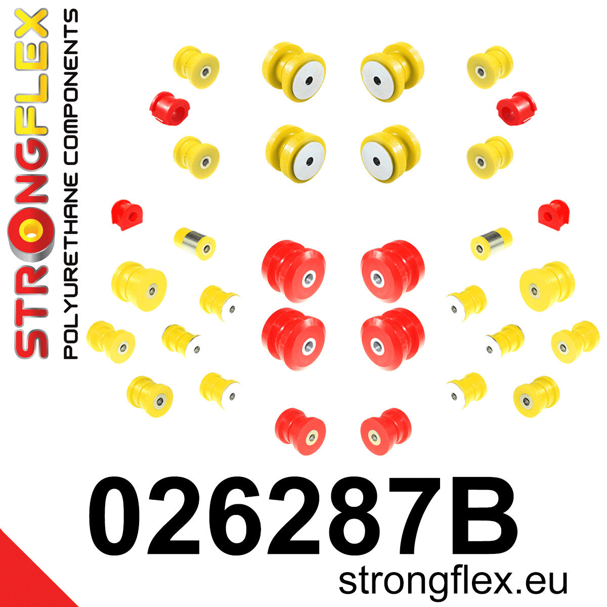 026287B Full suspension polyurethane bush kit Standard (Red) Audi 80 / 90 / S2 / RS2 80 / 90 / S2 / RS2 B4 (91-96)