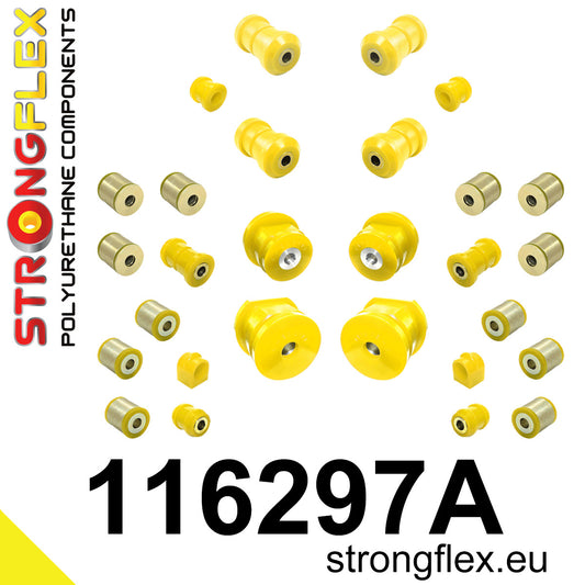 116297A Full suspension polyurethane bush kit SPORT Sport (Yellow) Mercedes Klasa E W124 (84-97)