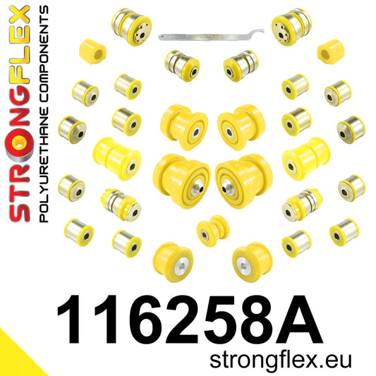 116258A Full suspension polyurethane bush kit SPORT Sport (Yellow) Mercedes Klasa C W204 (07-14)