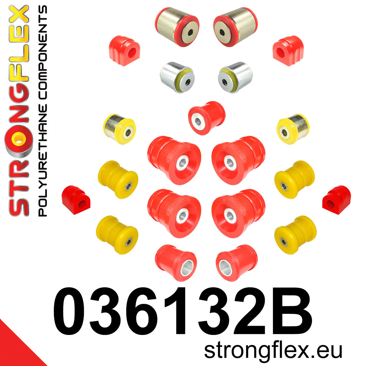 036132B Full suspension polyurethane bush kit Standard (Red) BMW Z8 (99-03) E52