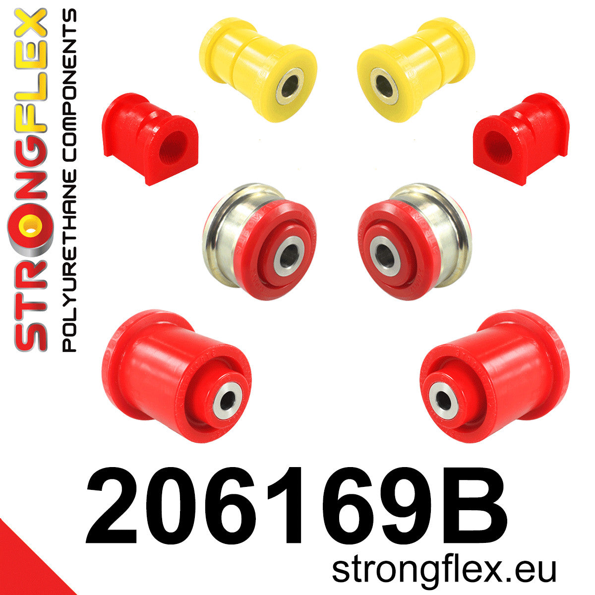 206169B Front suspension and ream beam bush kit Standard (Red) Suzuki Vitara II (15-) LY