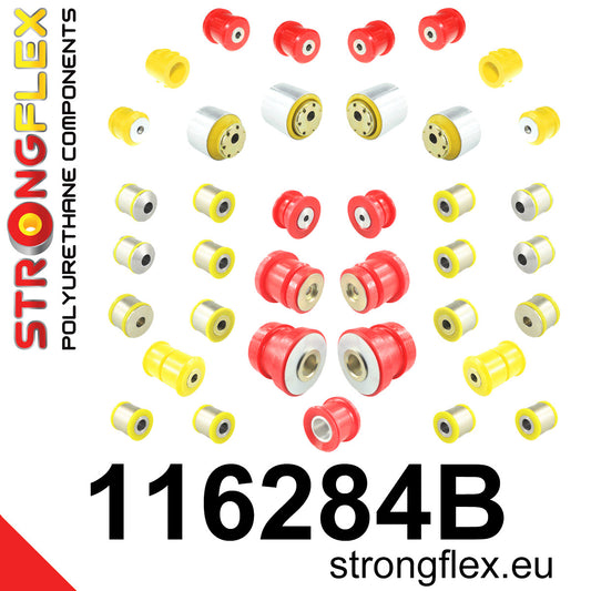 116284B Full suspension polyurethane bush kit AMG Standard (Red) Mercedes Klasa E W211 (02-09)