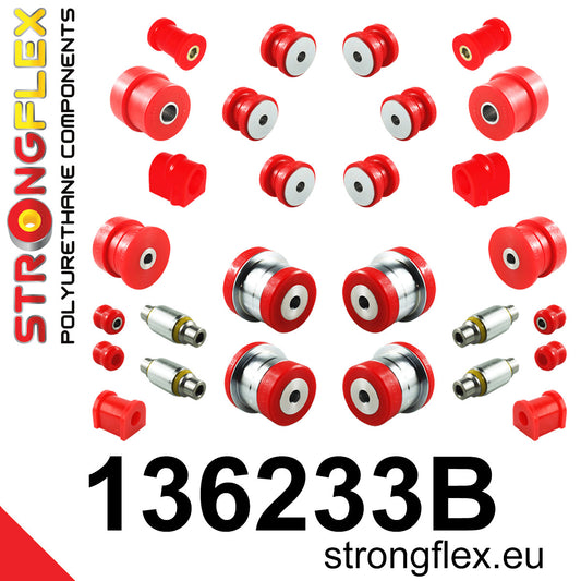 136233B Full suspension polyurethane bush kit Standard (Red) Saab 9-5 I (98-10) YS3E