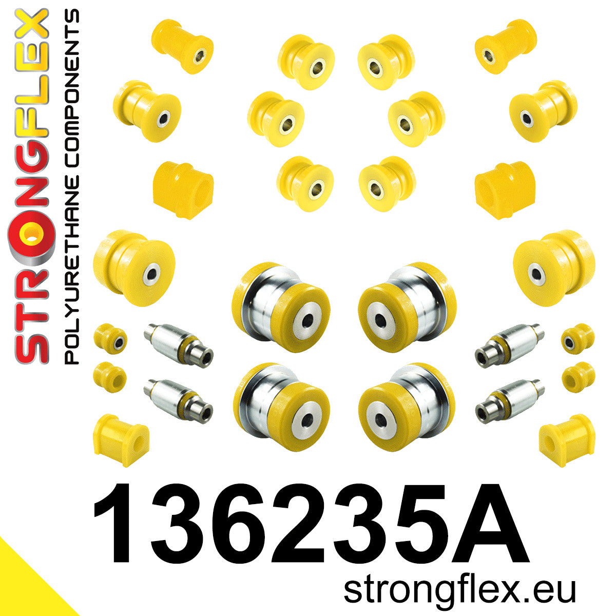 136235A Full suspension polyurethane bush kit SPORT Sport (Yellow) Opel / Vauxhall Vectra / Cavalier B (95-02)