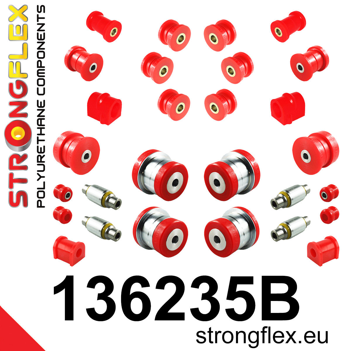 136235B Full suspension polyurethane bush kit Standard (Red) Opel / Vauxhall Vectra / Cavalier B (95-02)