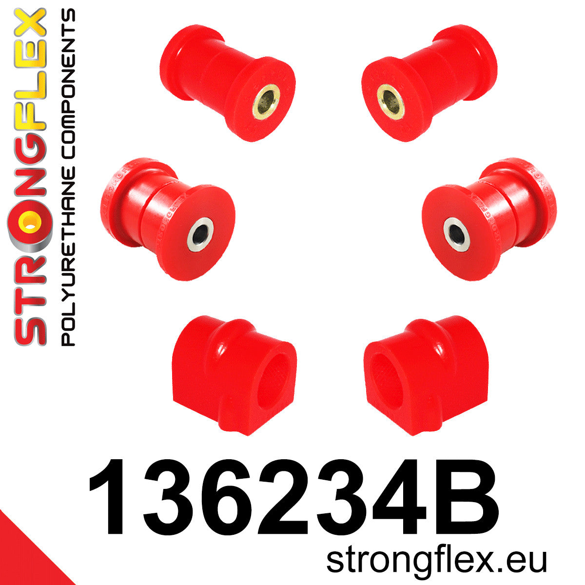 136234B Front suspension bush kit Standard (Red) Opel / Vauxhall Vectra / Cavalier B (95-02)
