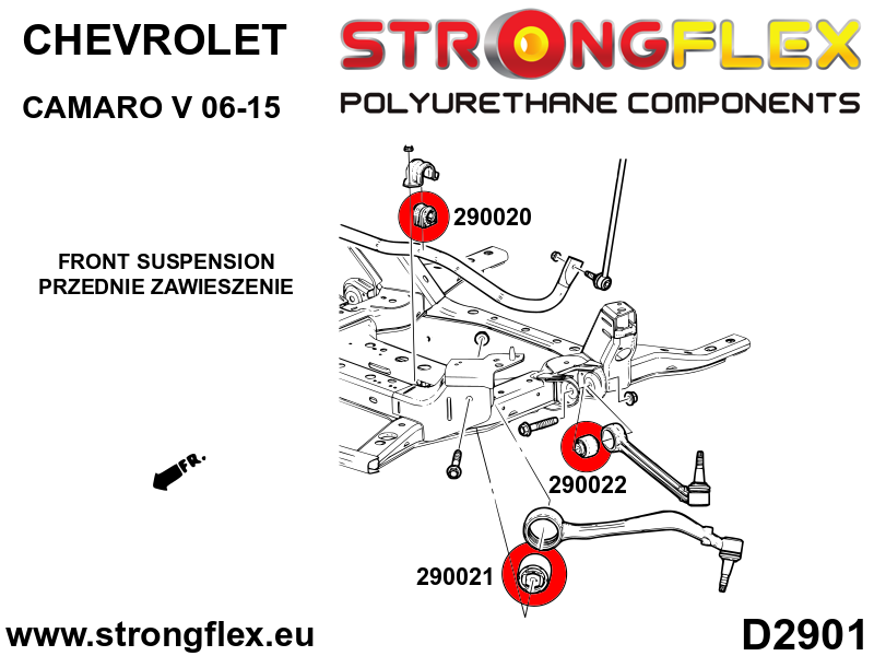 296101A Front suspension bush kit SPORT Sport (Yellow) Chevrolet Camaro V (09-15)