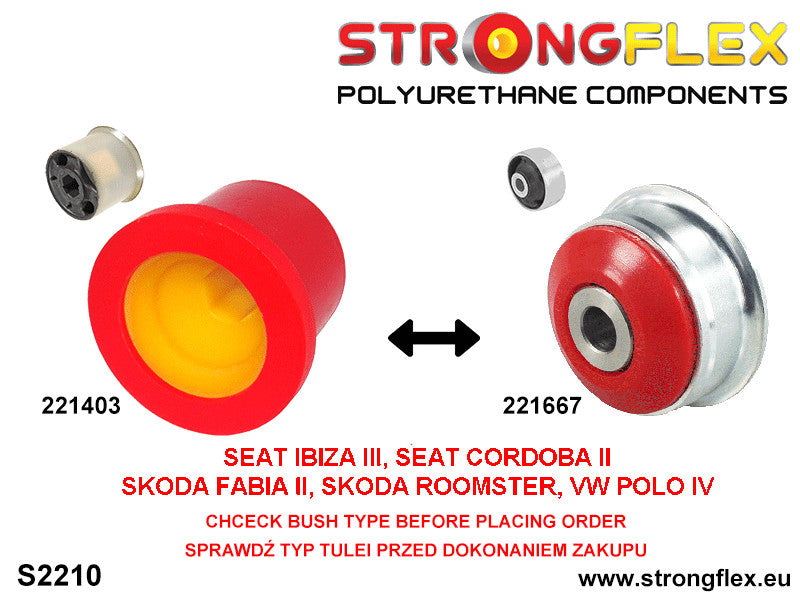 221667A Front arm rear bush SPORT Sport (Yellow) Audi A1 / S1 I (10-18) 8X