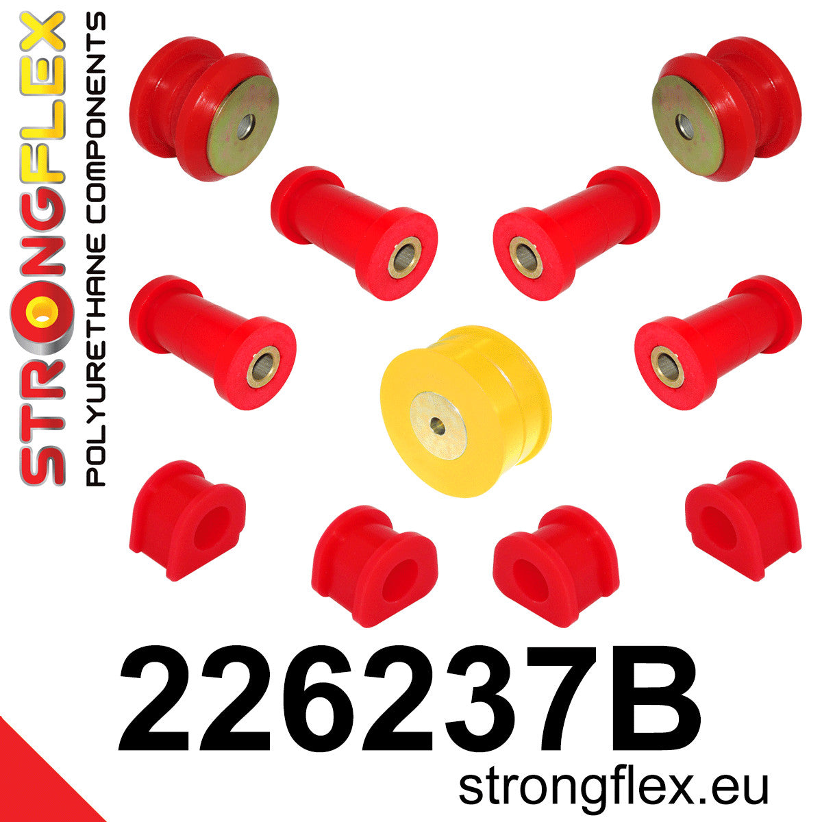 226237B Rear suspension bush kit Standard (Red) Volkswagen Golf II (83-92) 19E / 1G