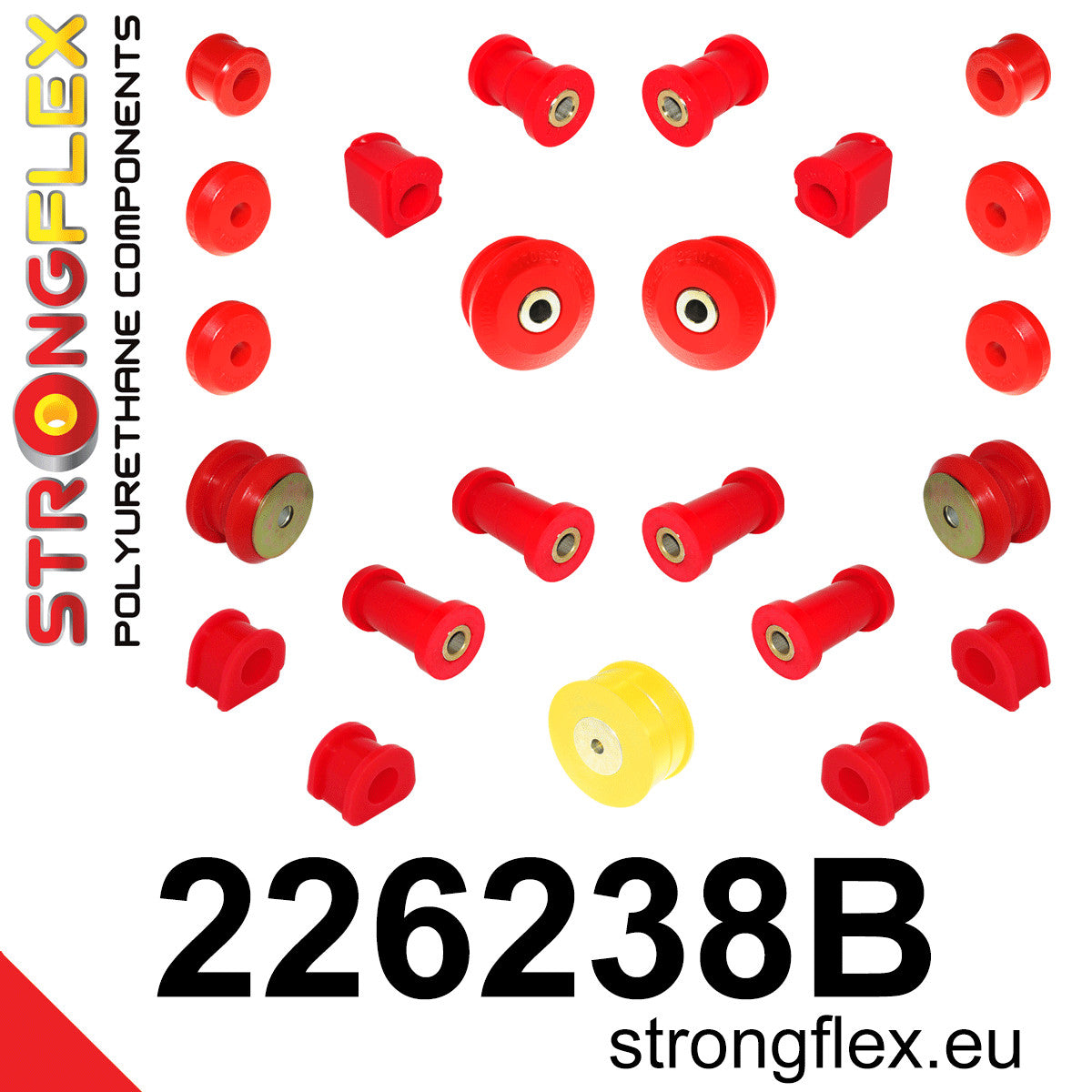 226238B Full suspension bush kit Standard (Red) Volkswagen Golf II (83-92) 19E / 1G