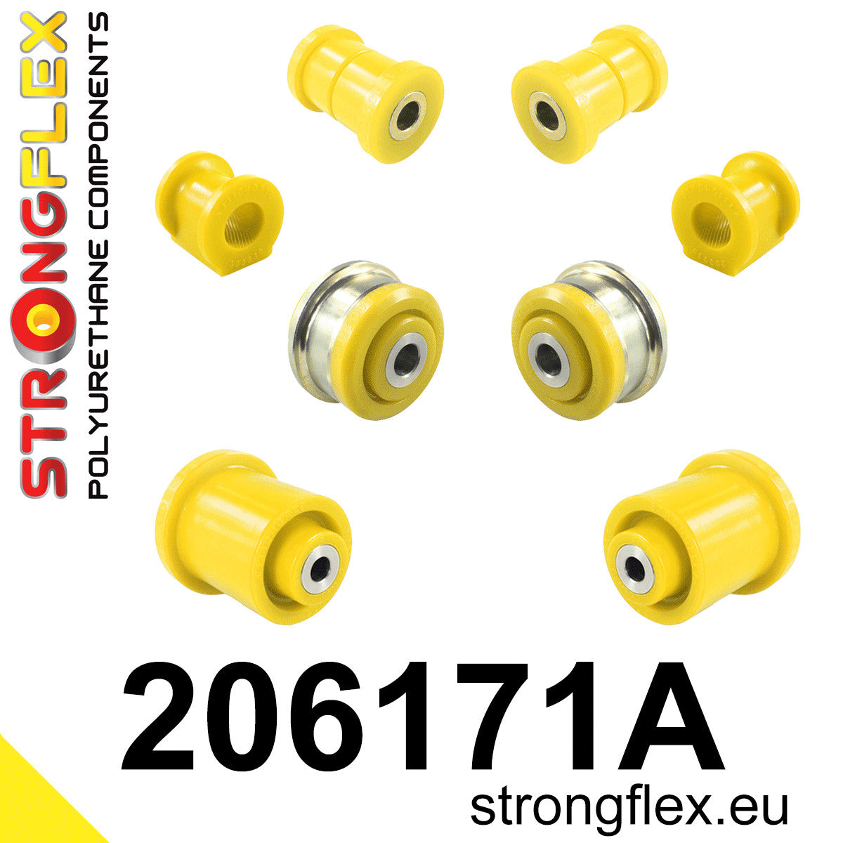 206171A Front suspension and ream beam bush kit SPORT Sport (Yellow) Fiat Sedici (06-14) FWD
