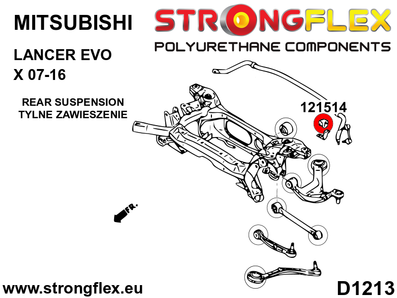 121514B Front/rear anti roll bar bush Standard (Red) Mitsubishi Lancer Evolution VII / VIII / IX (01-07)