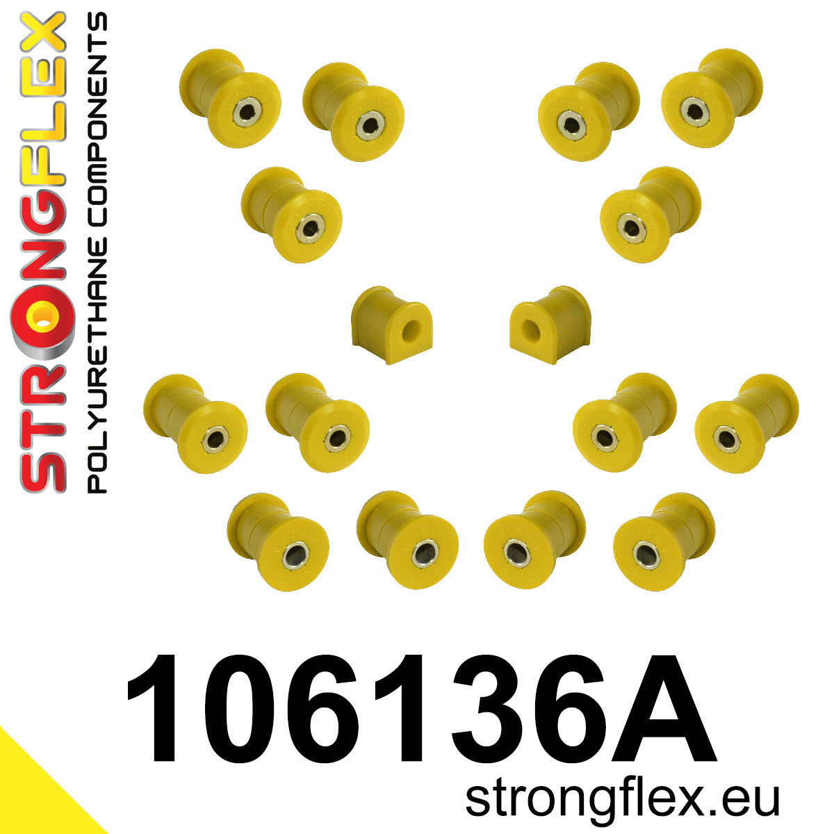 106136A Rear suspension polyurethane bush kit SPORT Sport (Yellow) Mazda MX-5 / Miata / Roadster II (99-05) NB