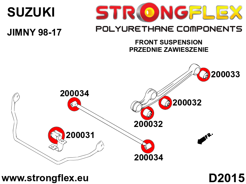 200031A Front anti roll bar bush SPORT Sport (Yellow) Suzuki Samurai / SJ410 / SJ413 (81-03)