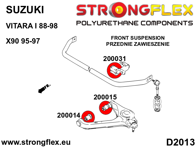 200031A Front anti roll bar bush SPORT Sport (Yellow) Suzuki Samurai / SJ410 / SJ413 (81-03)