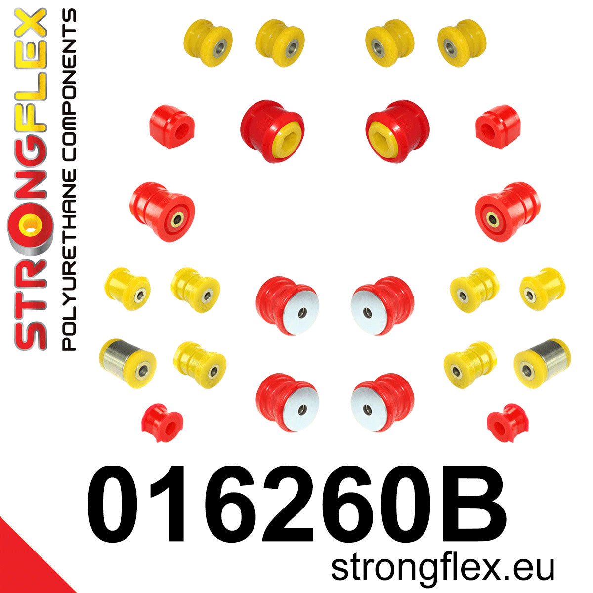 016260B Full suspension polyurethane bush kit Standard (Red) Alfa Romeo 159 (05-11) type 939 FWD